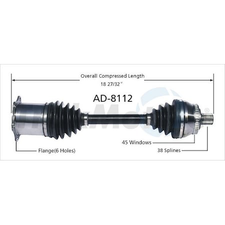 Surtrack Axle Cv Axle Shaft, Ad-8112 AD-8112